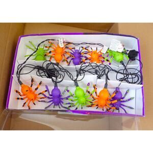 Halloween Spider Lights 6 Ft Light String 8 Ft Total Tested Works Indoor Outdoor